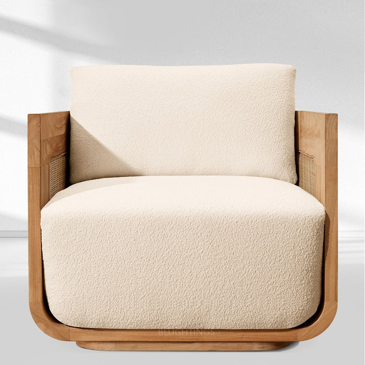 Sedan Cane Teak Lounge Chair