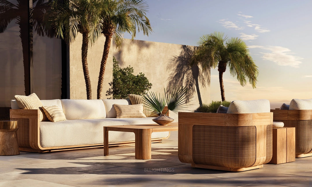 Sedan Cane Teak Lounge Chair