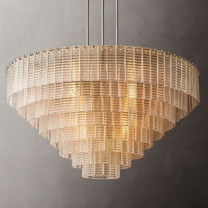 Shakiesha Clear Glass Round Chandelier 52"
