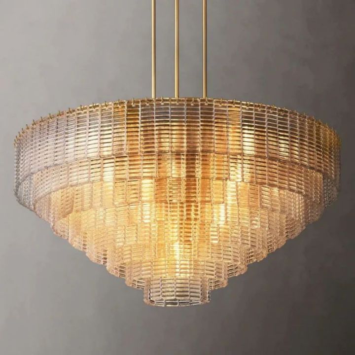 Shakiesha Clear Glass Round Chandelier 52"