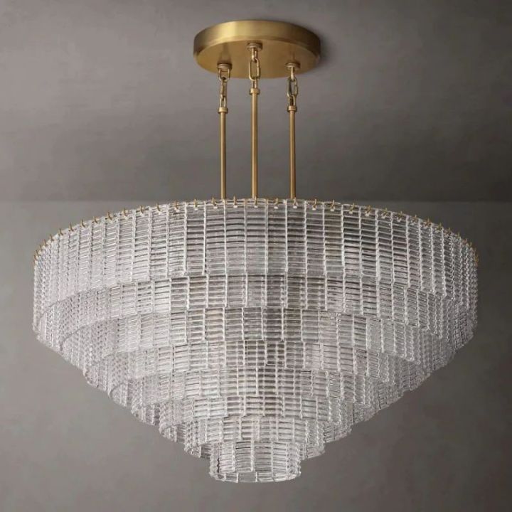 Shakiesha Clear Glass Round Chandelier 52"