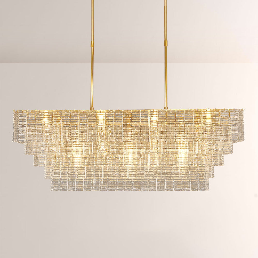 Shakiesha Clear Rectangle Chandelier 59"W