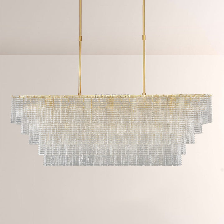 Shakiesha Clear Rectangle Chandelier 59"W