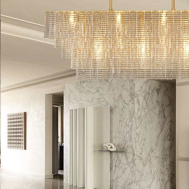 Shakiesha Clear Rectangle Chandelier 59"W