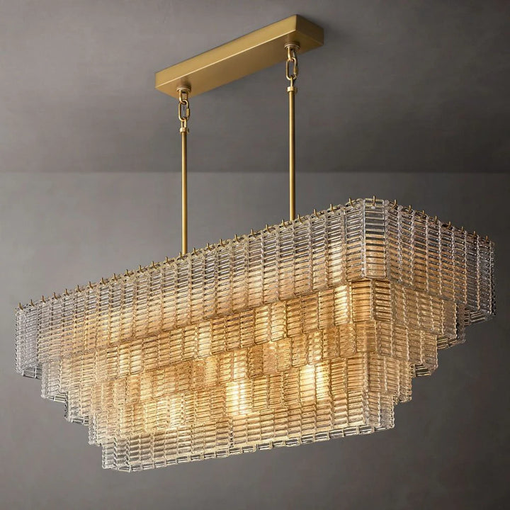 Shakiesha Clear Rectangle Chandelier 59"W