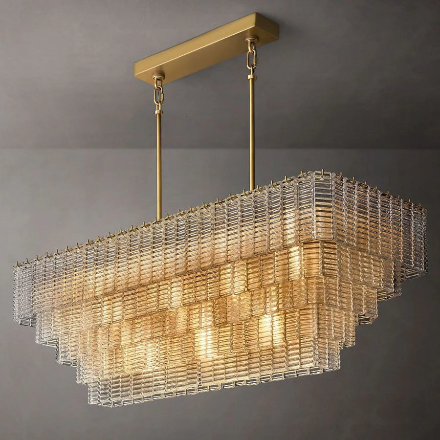 Shakiesha Clear Rectangle Chandelier 59"W