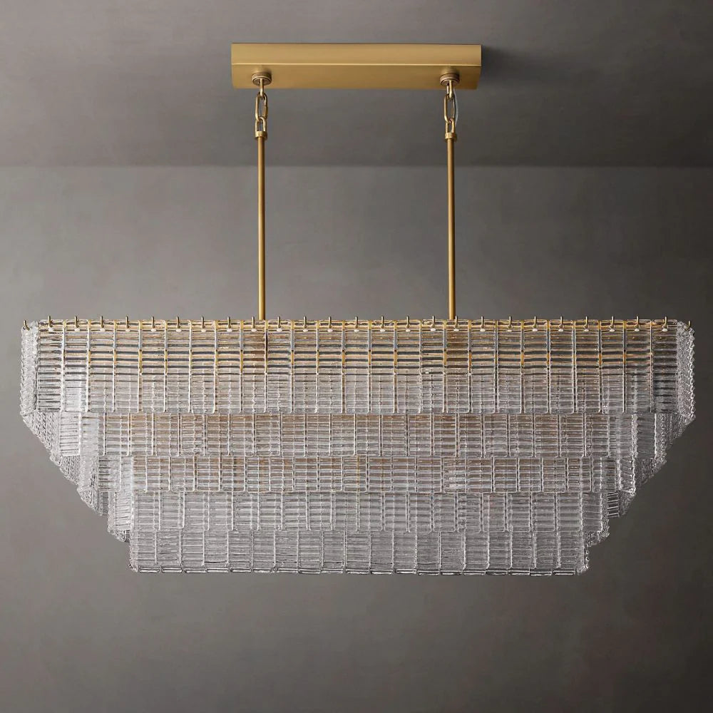 Shakiesha Clear Rectangle Chandelier 59"W