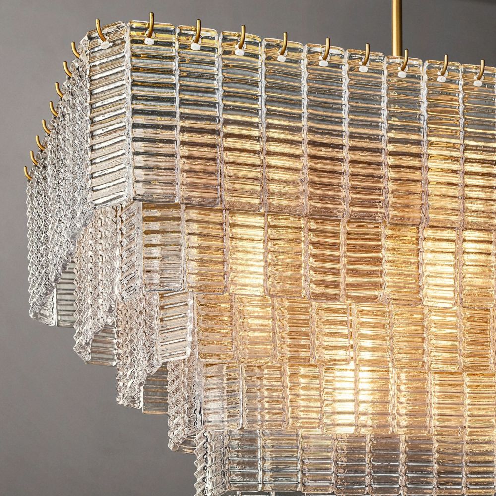Shakiesha Clear Rectangle Chandelier 59"W