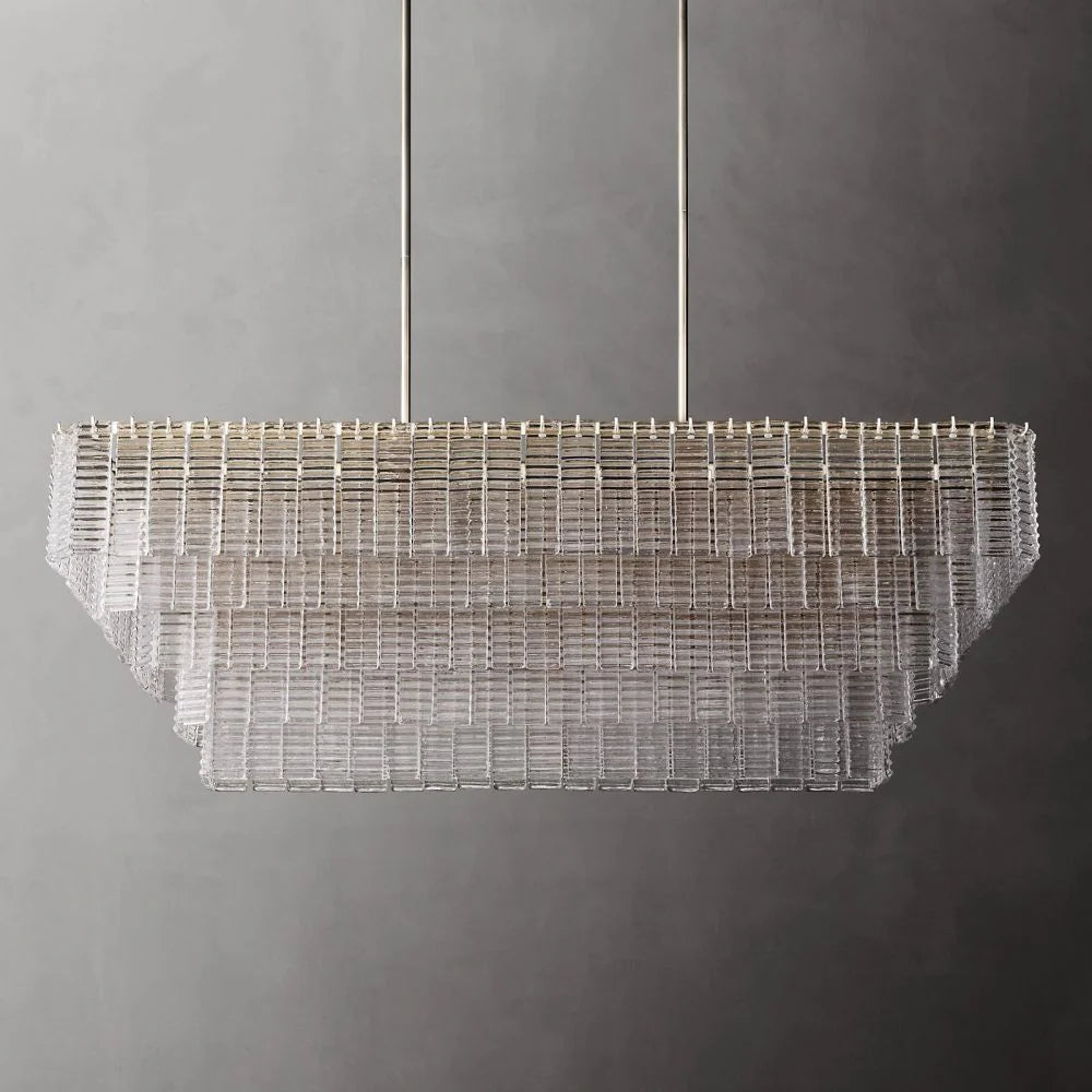 Shakiesha Clear Rectangle Chandelier 59"W
