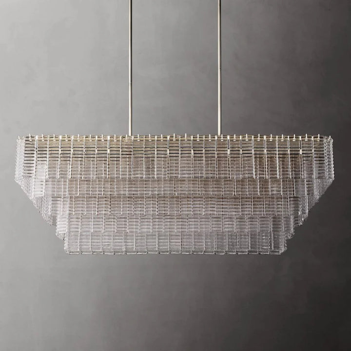 Shakiesha Clear Rectangle Chandelier 59"W