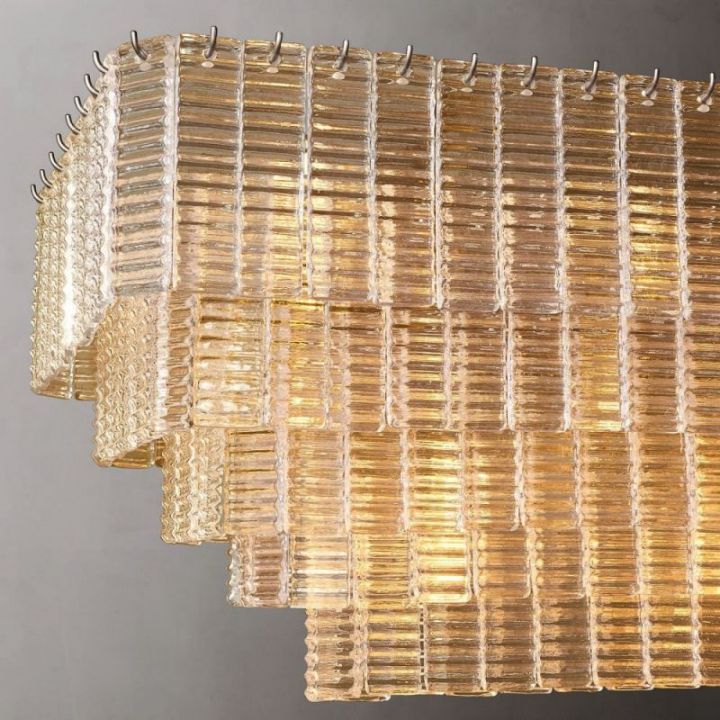 Shakiesha Clear Rectangle Chandelier 77"