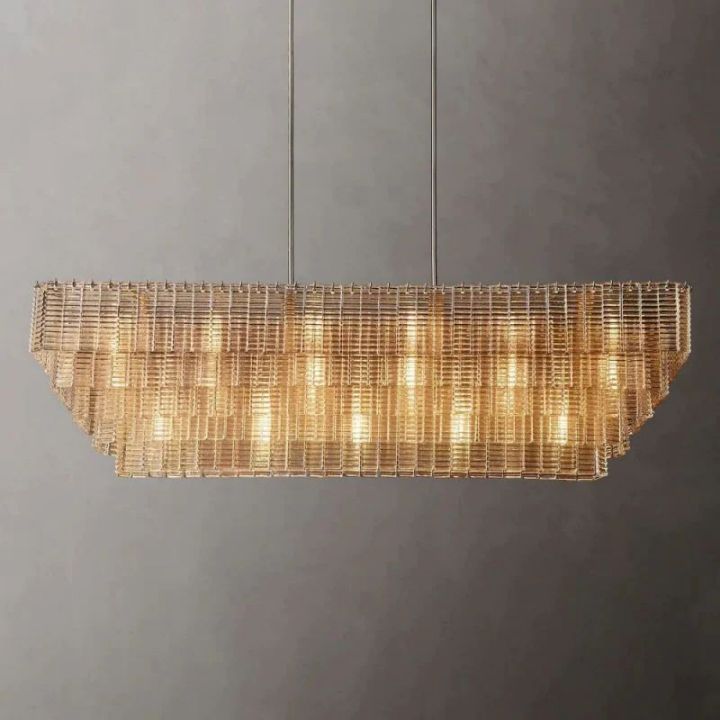 Shakiesha Clear Rectangle Chandelier 77"