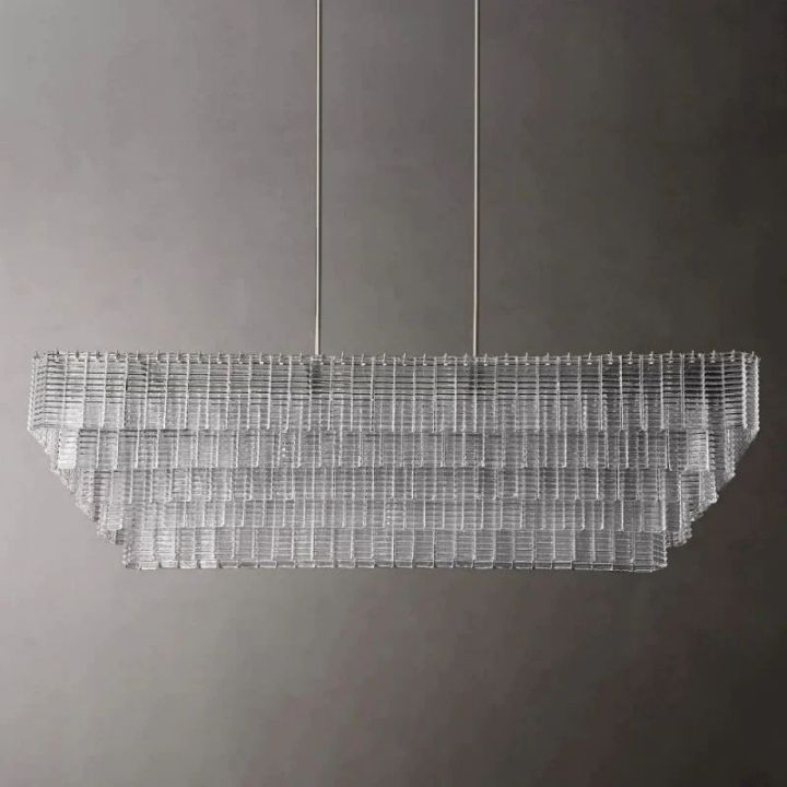 Shakiesha Clear Rectangle Chandelier 77"