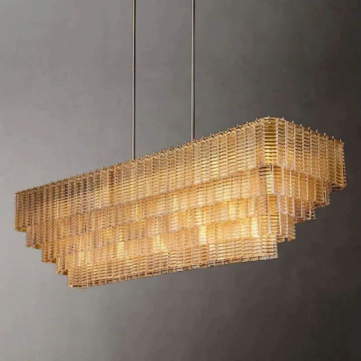 Shakiesha Clear Rectangle Chandelier 77"