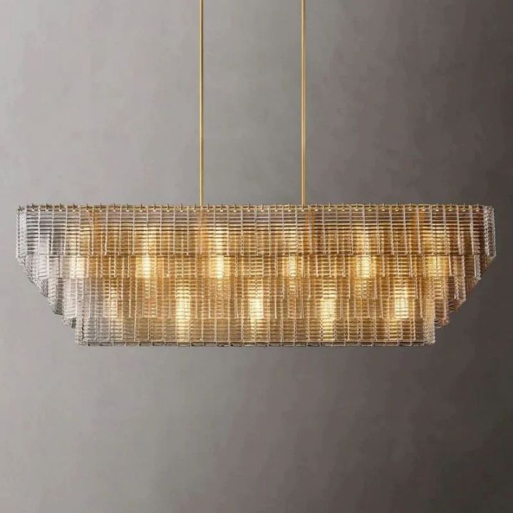 Shakiesha Clear Rectangle Chandelier 77"