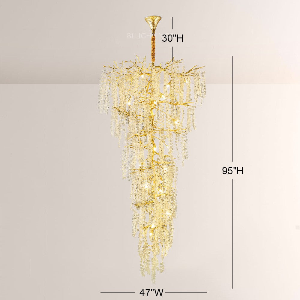 Shiro Noda Crystal Tree Branch Chandelier 95"