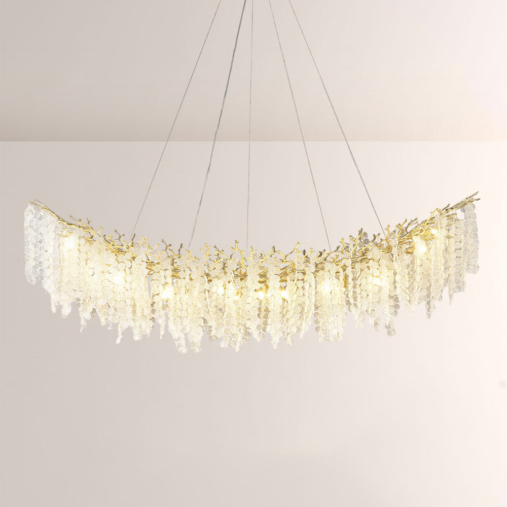 Shiro Noda Crystal Tree Branch Linear Chandelier 72"