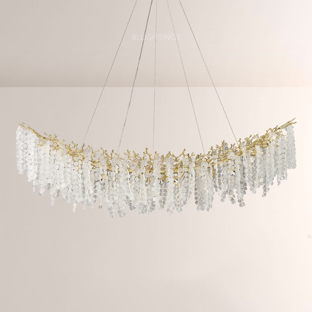 Shiro Noda Crystal Tree Branch Linear Chandelier 72"
