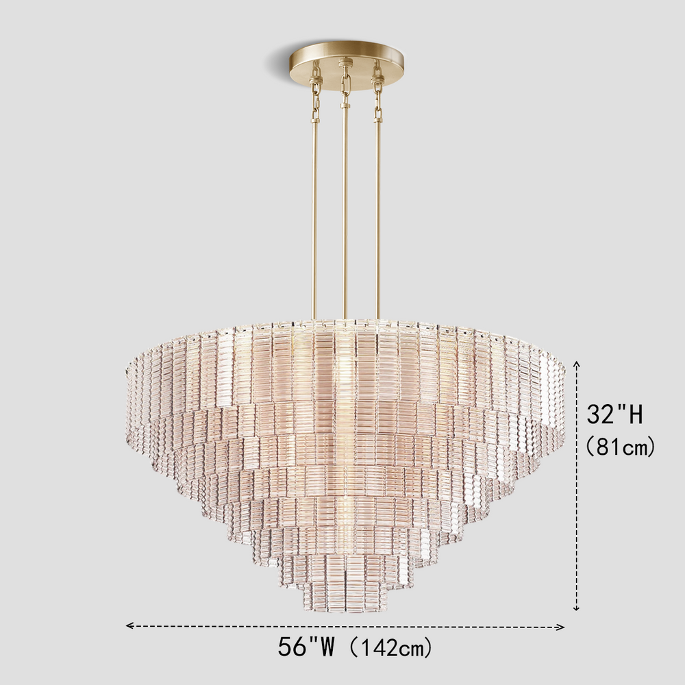 Shron Round Glass Tile Chandelier