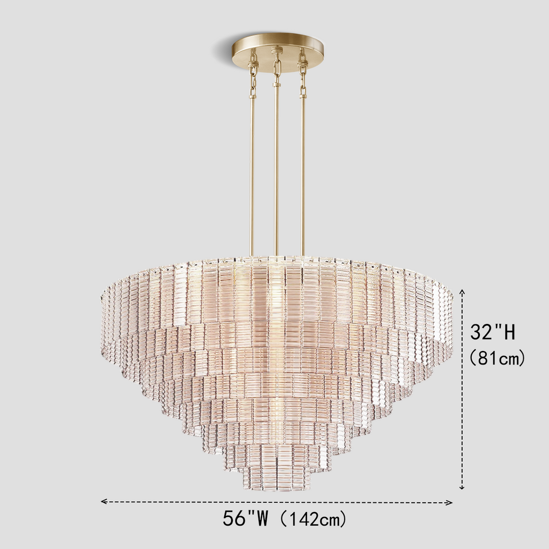Shron Round Glass Tile Chandelier