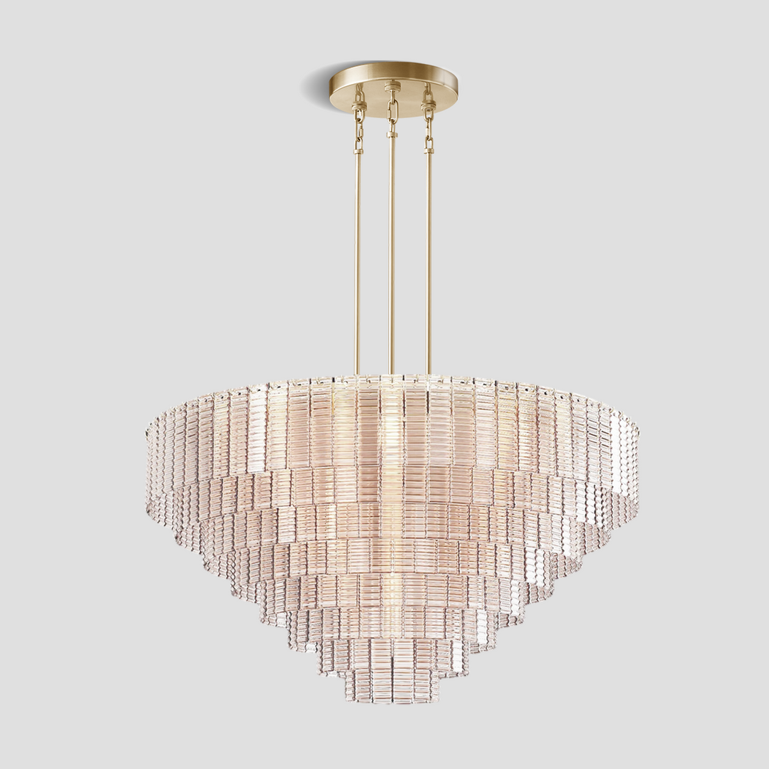 Shron Round Glass Tile Chandelier
