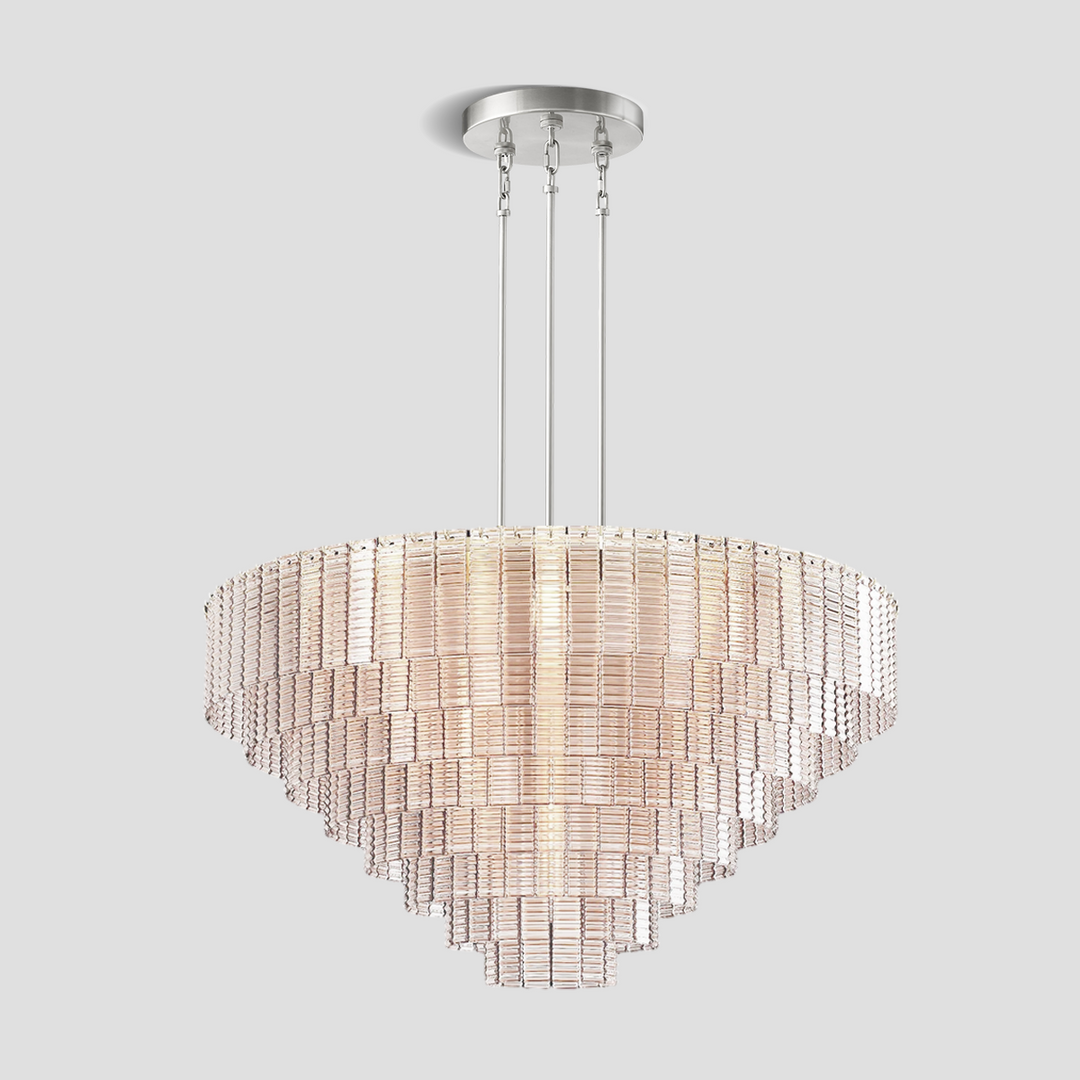 Shron Round Glass Tile Chandelier