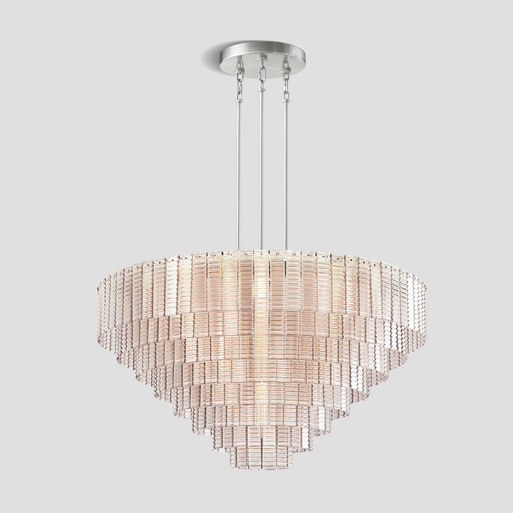 Shron Round Glass Tile Chandelier