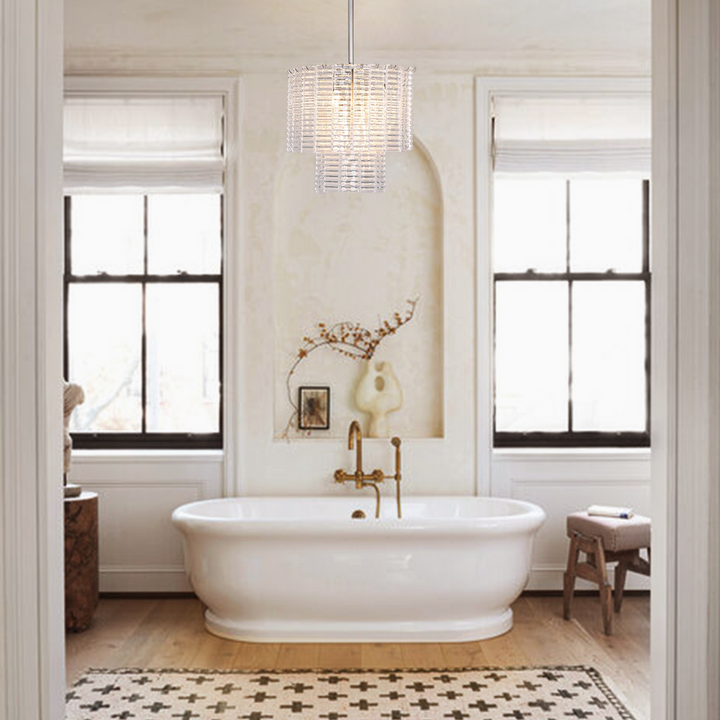 Shron Round Glass Tile Chandelier