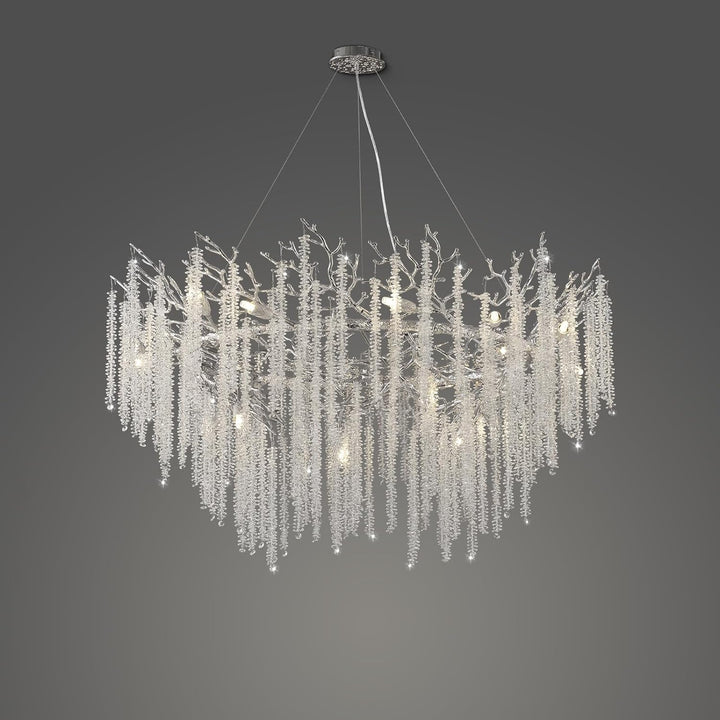 Snow Tree Branch Gold/Silver Chandelier 47"