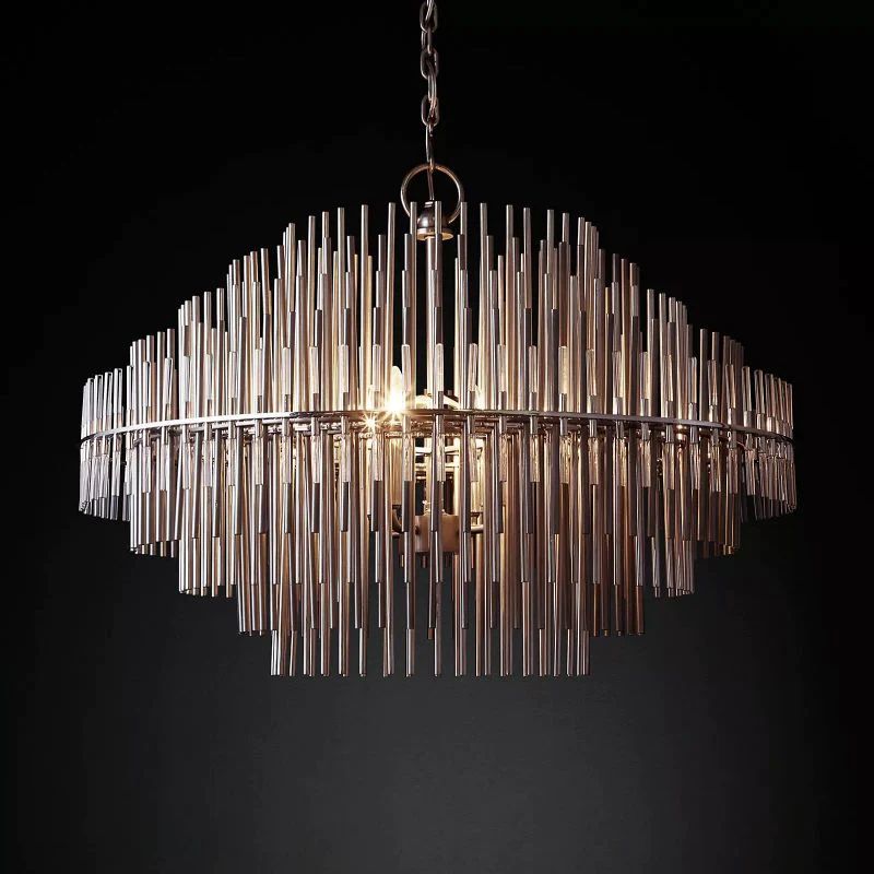 Sturdy Sculpture Round  Dining Room Chandelier 42"