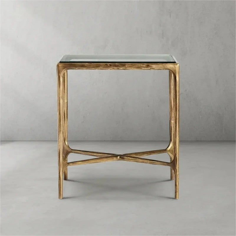Thaddeus Glass Square Side Table 18" 22"