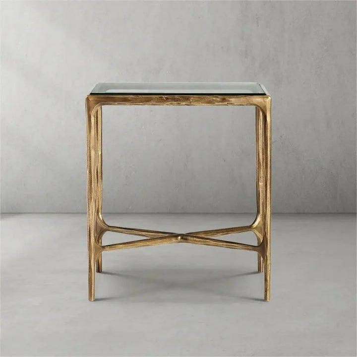 Thaddeus Glass Square Side Table 18" 22"