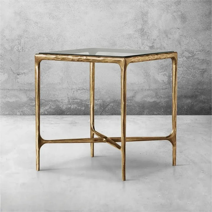 Thaddeus Glass Square Side Table 18" 22"