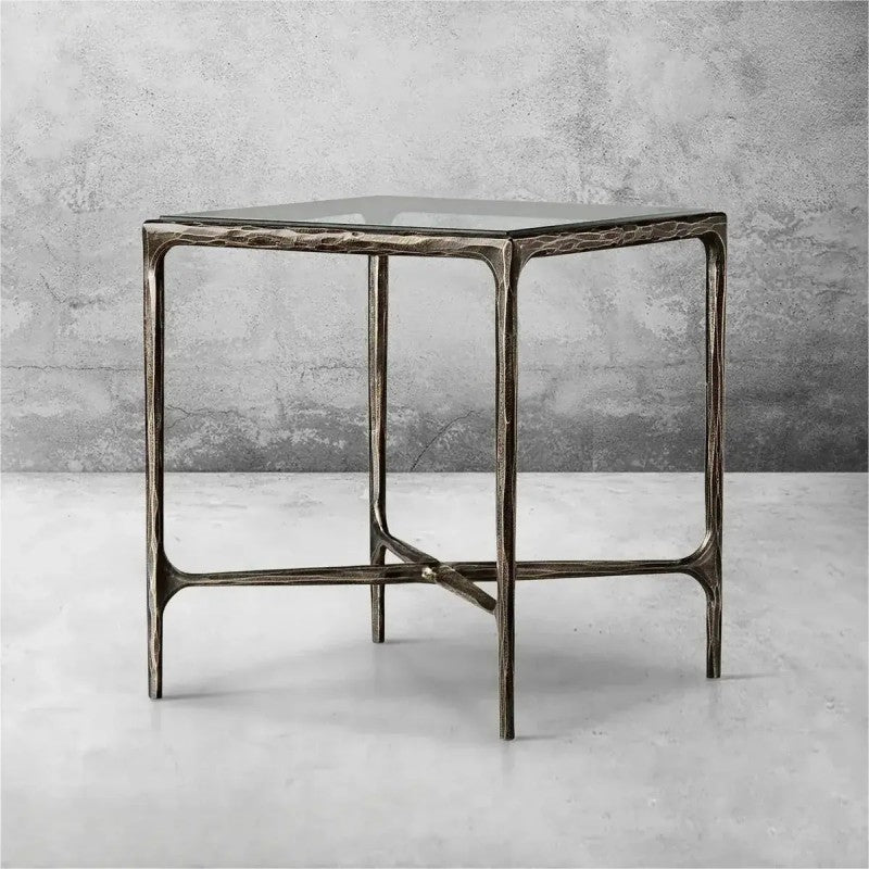 Thaddeus Glass Square Side Table 18" 22"