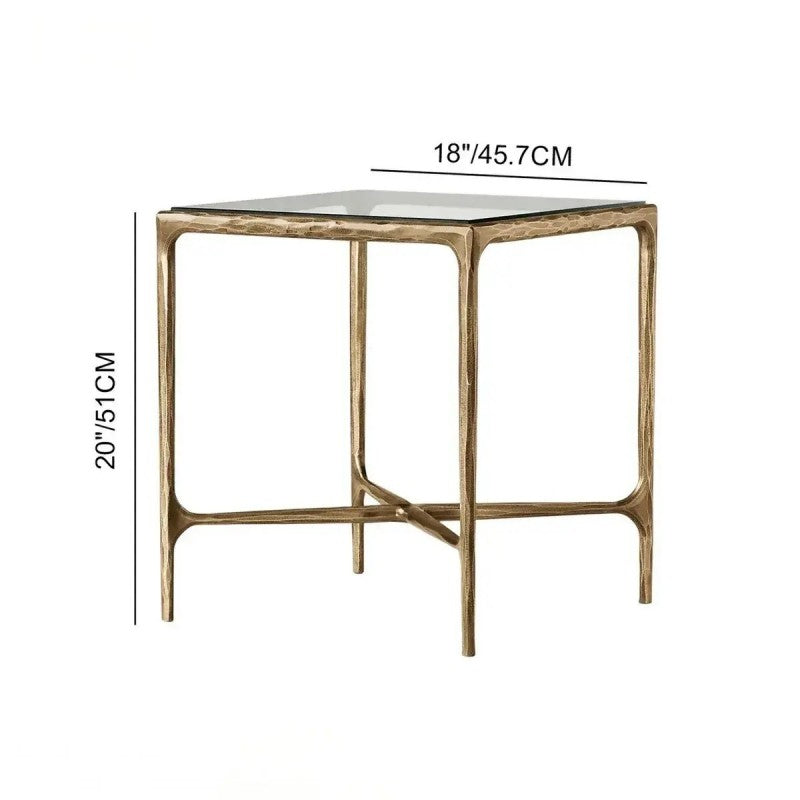 Thaddeus Glass Square Side Table 18" 22"
