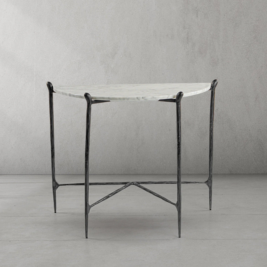 Thaddeus Horn Semi-Circle Marble Console Table