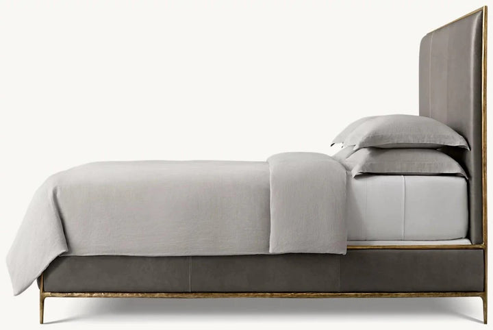 Thaddeus Leather Panel Bed