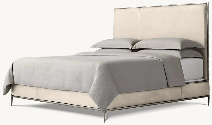 Thaddeus Leather Panel Bed