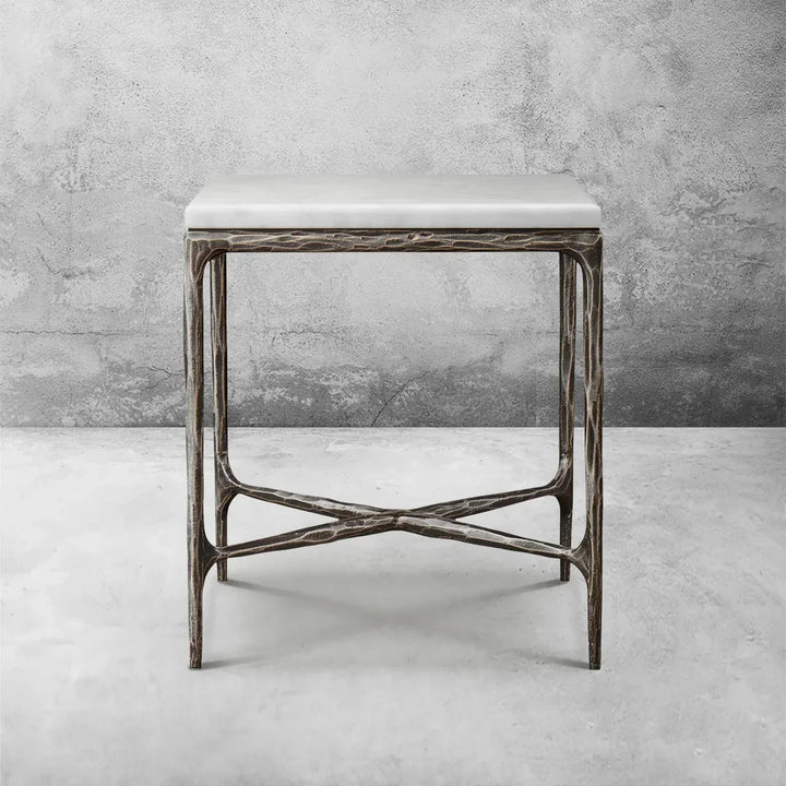 Thaddeus Marble Square Side Table 18" 22"