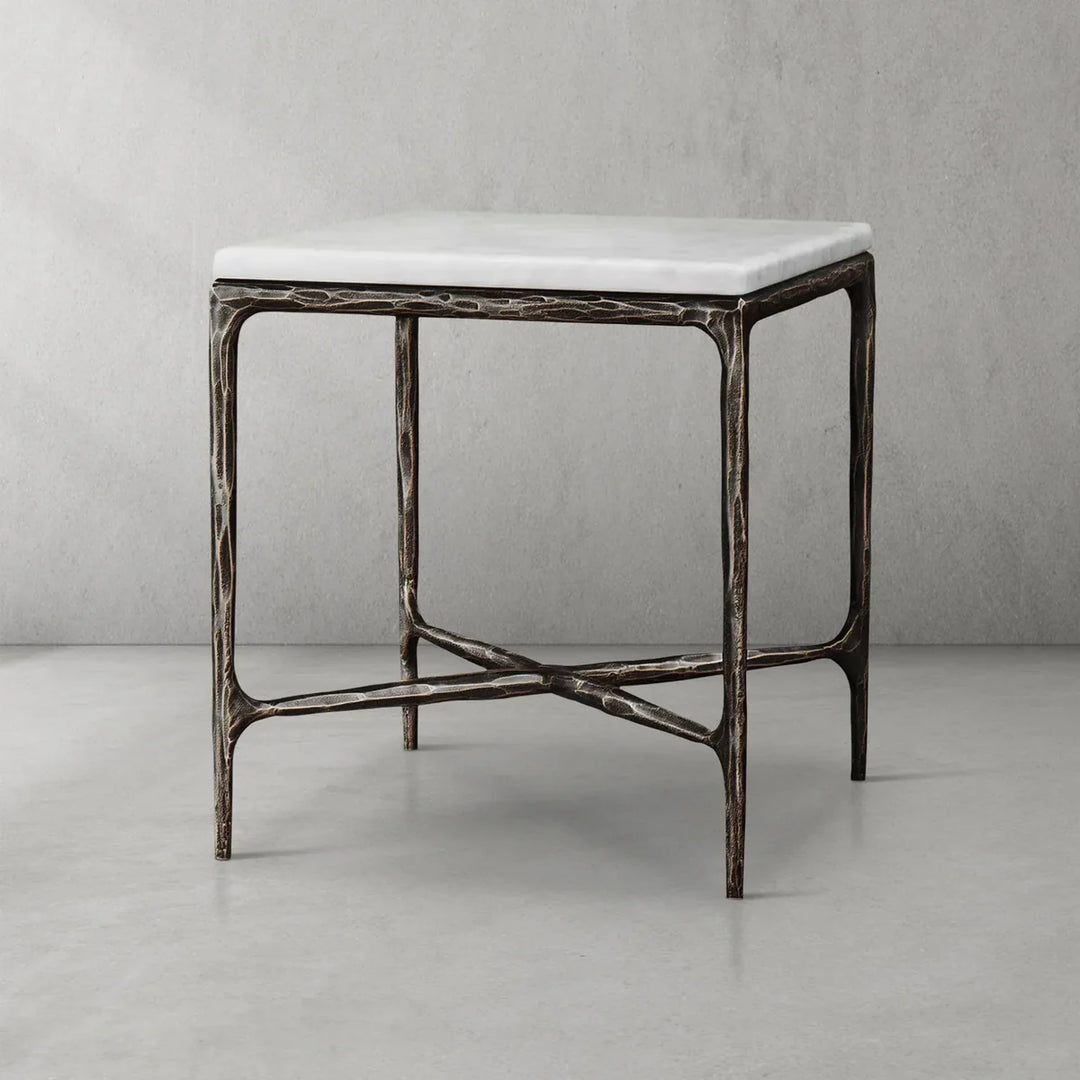 Thaddeus Marble Square Side Table 18" 22"