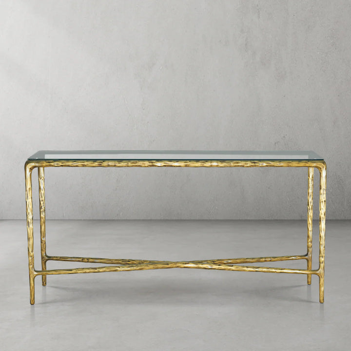 Thaddeus Rectangle Glass Console Table 60" 72"