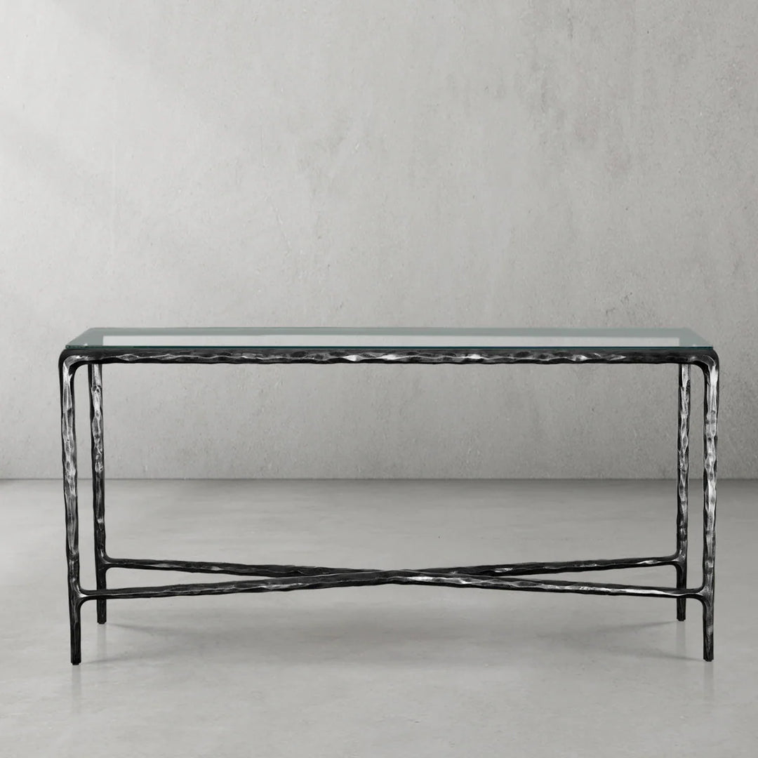 Thaddeus Rectangle Glass Console Table 60" 72"