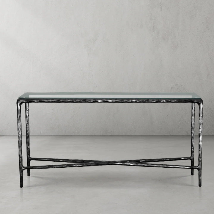 Thaddeus Rectangle Glass Console Table 60" 72"