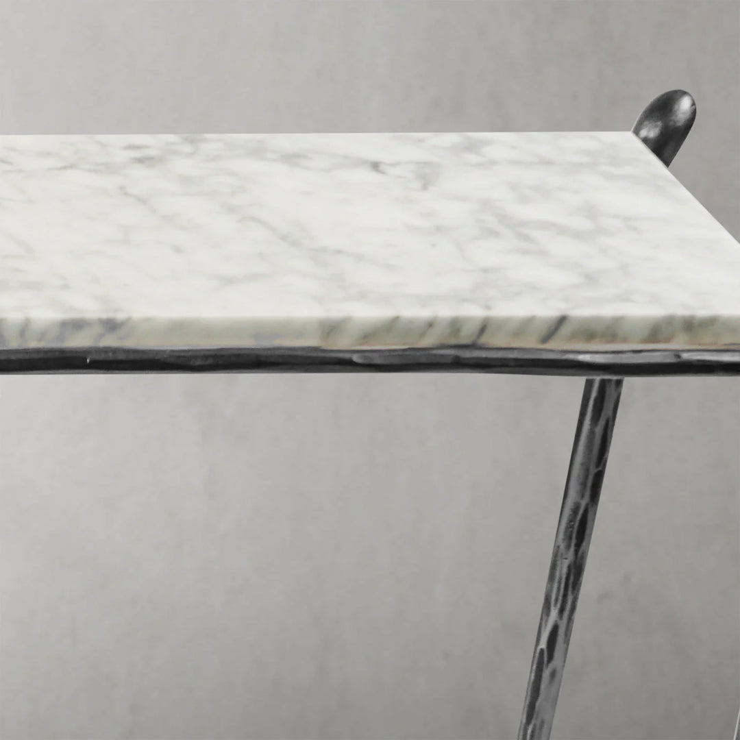 Thaddeus Rectangle Horn Marble Console Table