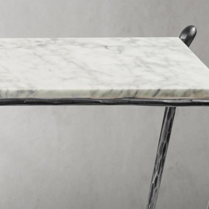 Thaddeus Rectangle Horn Marble Console Table