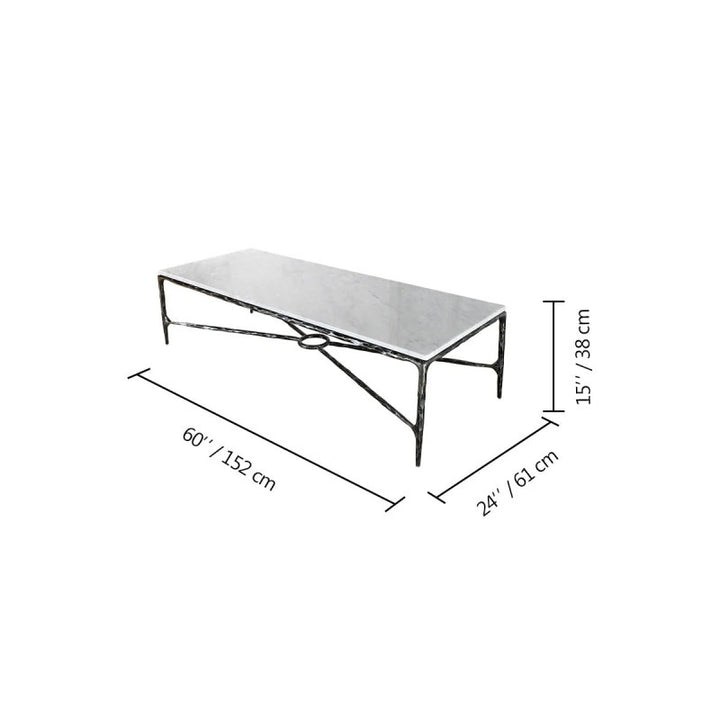 Thaddeus Rectangle Marble Coffee Table