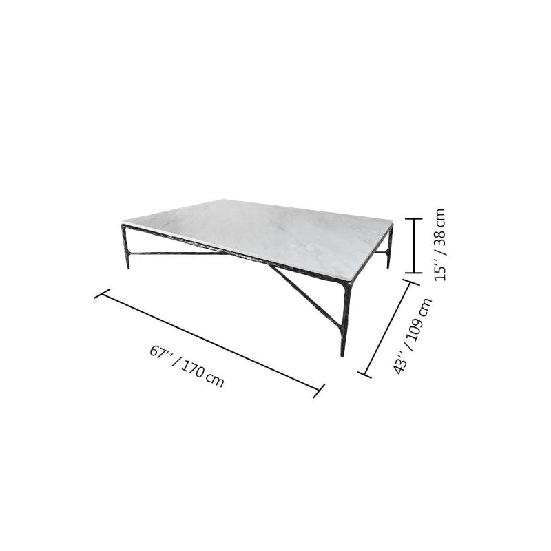 Thaddeus Rectangle Marble Coffee Table