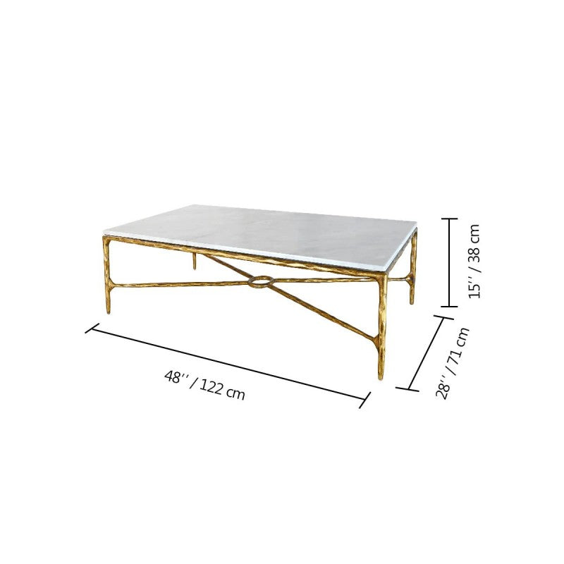 Thaddeus Rectangle Marble Coffee Table