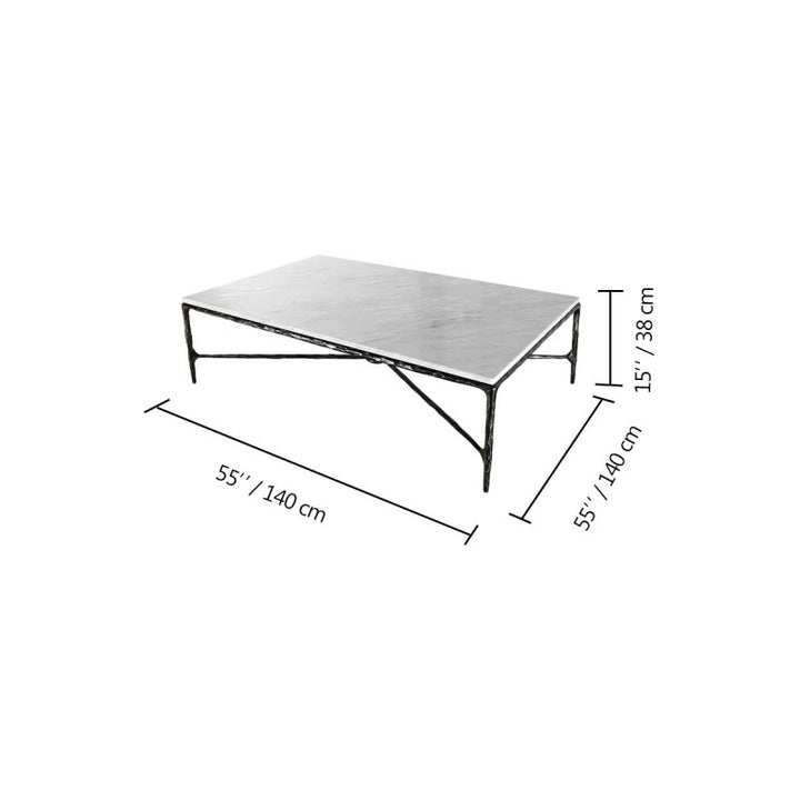 Thaddeus Rectangle Marble Coffee Table