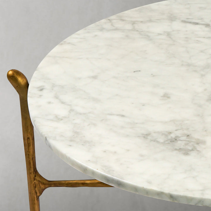 Thaddeus Round Horn Marble Coffee Table & Side Table